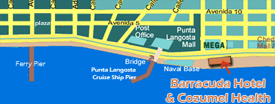 Map to Cozumel Health
